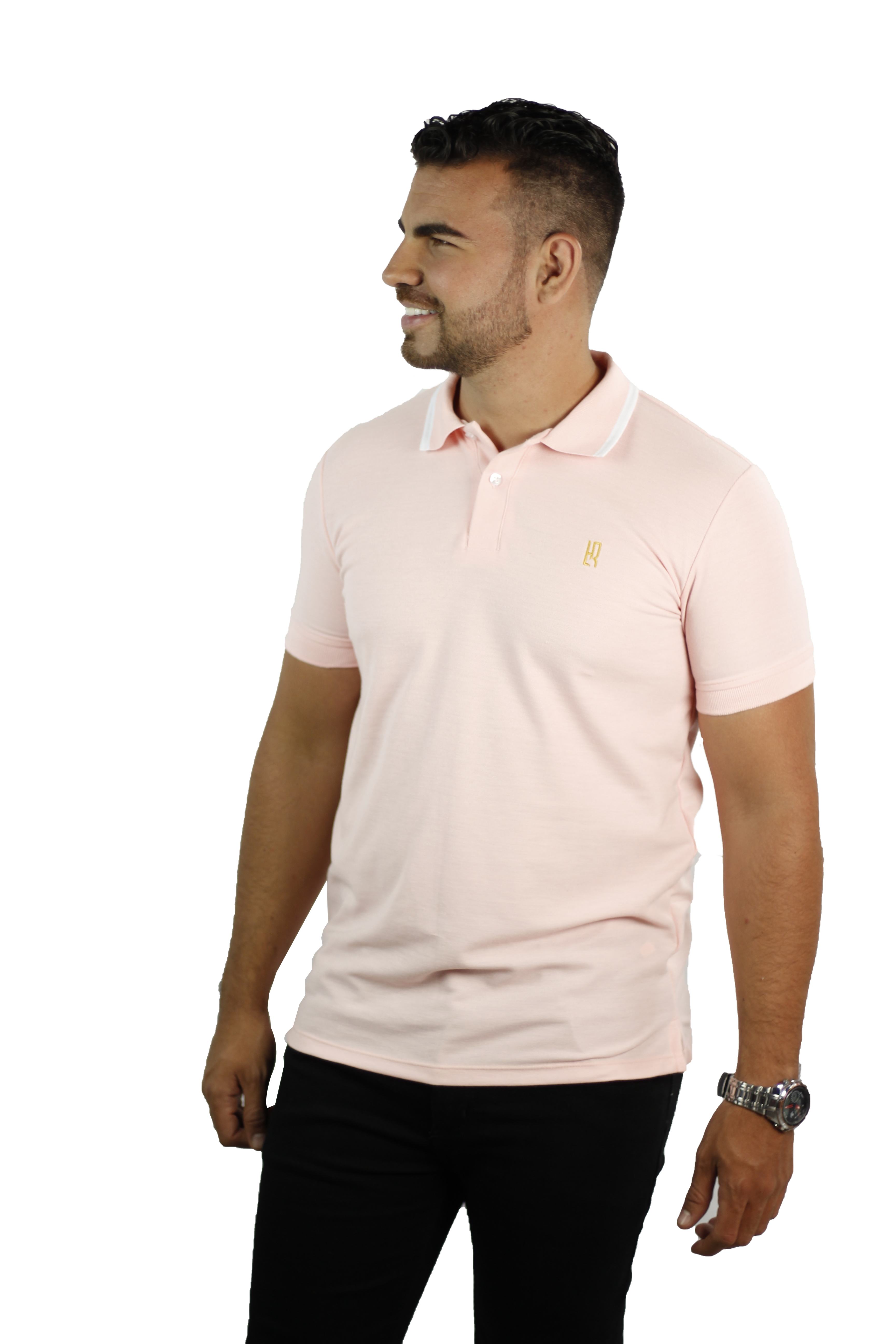 Camiseta tipo polo básica para hombre color Palo Rosa – Grupo LUTHIER