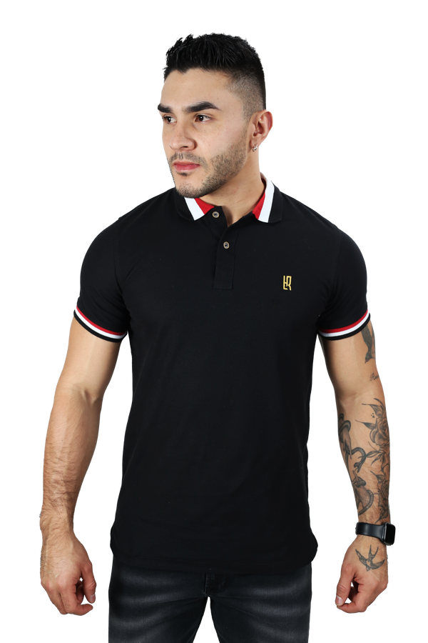 Camiseta Basica Polo Negro 001D