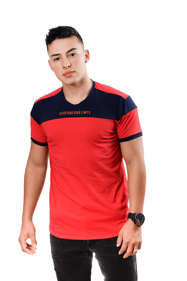 CAMISETA T-SHIRT  ROJO AZUL OSCURO 017B
