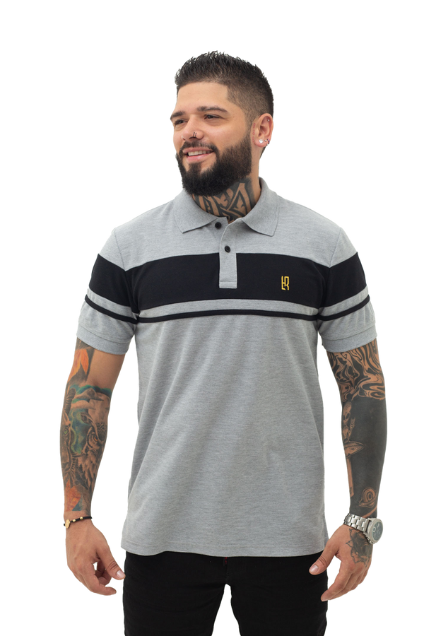 Camiseta Polo Combinada JASPE NEGRO 066C