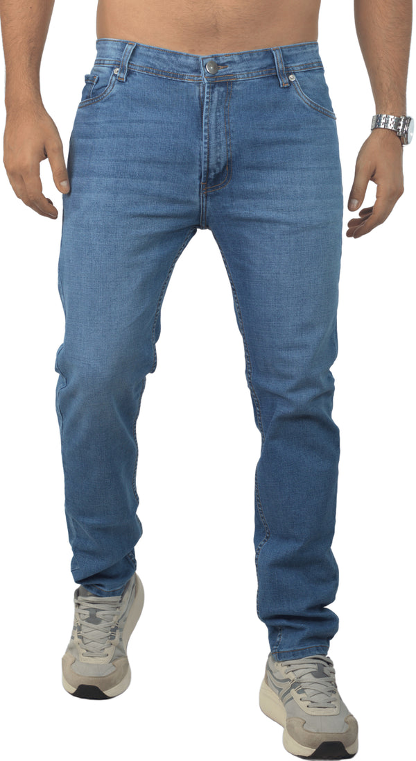 Jeans para hombre bota recta licrado clasico con desgaste color azul oscuro dsquered