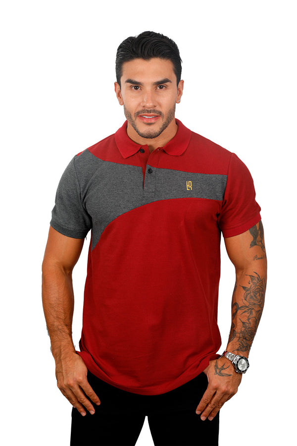 Camiseta Polo Combinada  VINOTINTO CROSS 077C