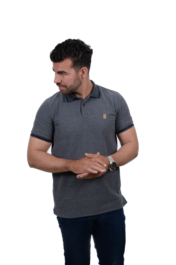 Camiseta Tipo Polo Basica  Para Hombre Jacquard Color Cross