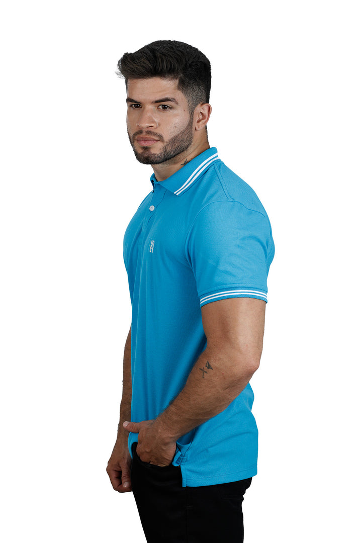 Grupo luthier lado2 Camiseta tipo polo básica para hombre color turquesa