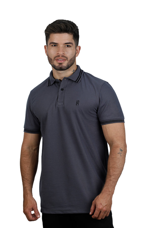 grupo luthier lado 1 Camiseta tipo polo básica para hombre color gris oscuro