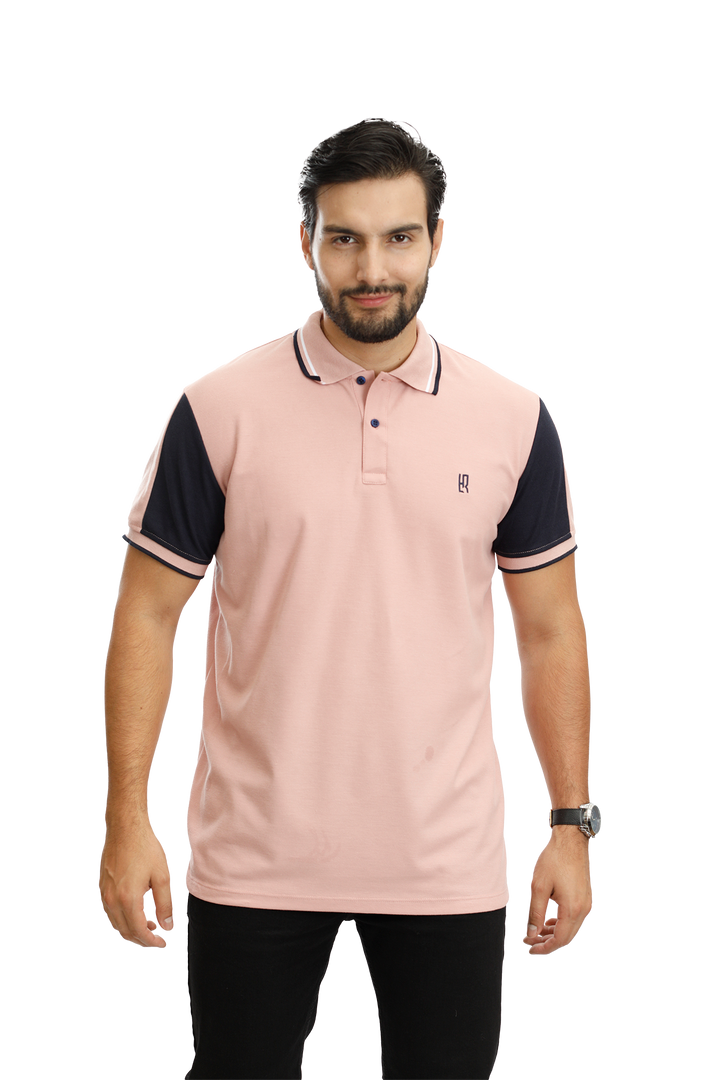 grupo luthier lado 1 camisetas tipo polo combinada para hombre combinada color guayaba azul oscuro 