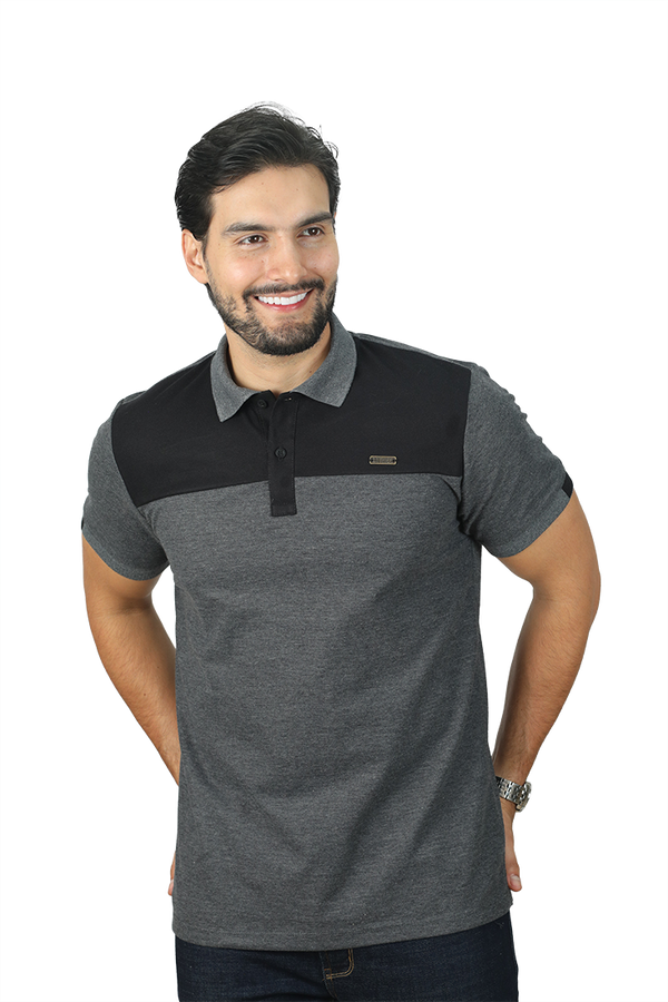 grupo luthier lado 1 camisetas tipo polo combinada para hombre combinada color negro Cross negro 