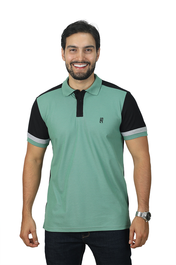 grupo luthier lado 1 camisetas tipo polo combinada para hombre combinada color olivo negro