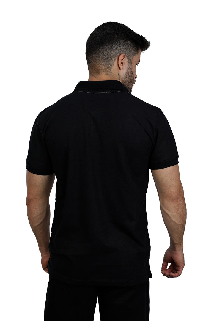 grupo luthier lado 2 Camiseta tipo polo combinada para hombre color militar negro marfil