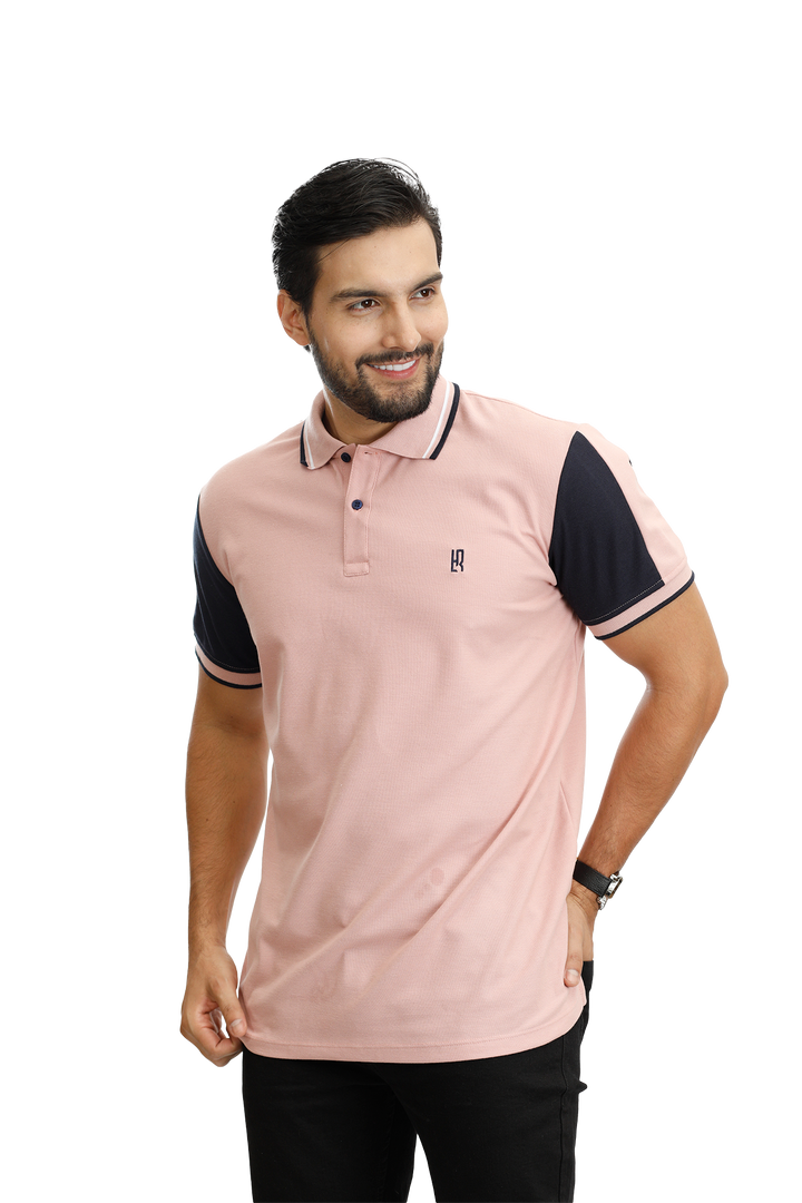 grupo luthier lado 2 camisetas tipo polo combinada para hombre combinada color guayaba azul oscuro 