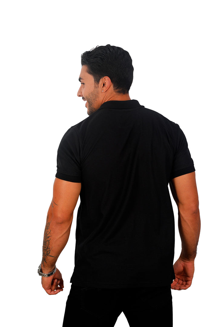  grupo luthier lado 4 camisetas tipo polo básica para hombre  color negro 