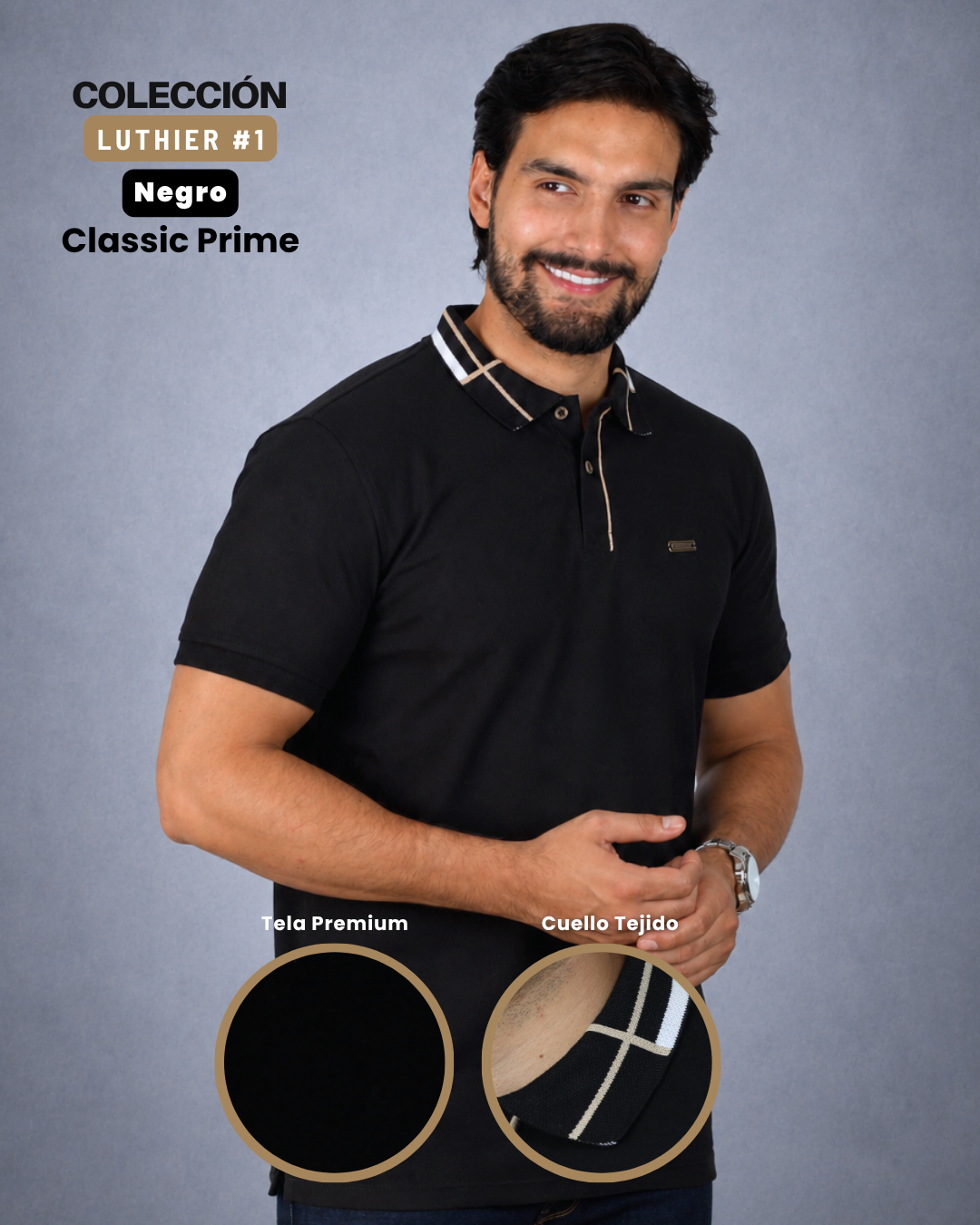 Camiseta Tipo Polo Combinada Para Hombre Especial